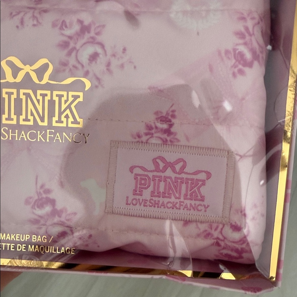 PINK Love Shack Fancy Pink Floral Cosmetic Pouch - Picture 4 of 5